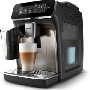 Philips 3300 espresso machine with LatteGo milk system in glossy black