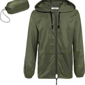 COOFANDY packable waterproof rain jacket