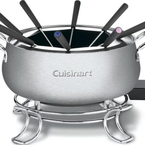 Cuisinart fondue set with stainless steel pot, fork ring and eight colour-coded forks