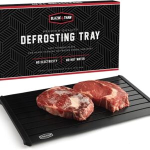 16 inch BLAZIN' THAW defrosting tray for frozen meat with drainage channels