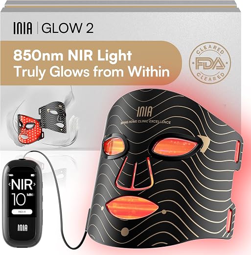 INIA red light therapy mask — self care essentials for skin