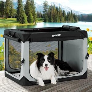 ZOMISIA collapsible dog crate for car travel