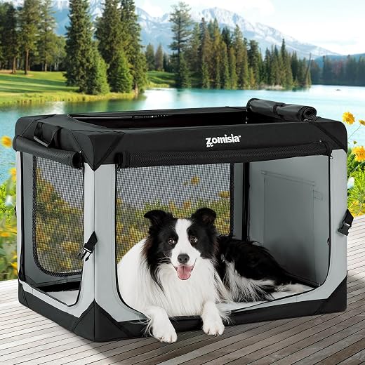 ZOMISIA Collapsible Dog Crate — road trip essentials