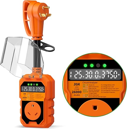 POWGRN 30 amp RV surge protector