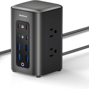 power strip tower — TenTrend 230W 14-in-1 Power Strip Tower