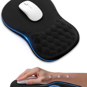 Sloped mouse pad — memory foam wrist rest with a Lycra top
