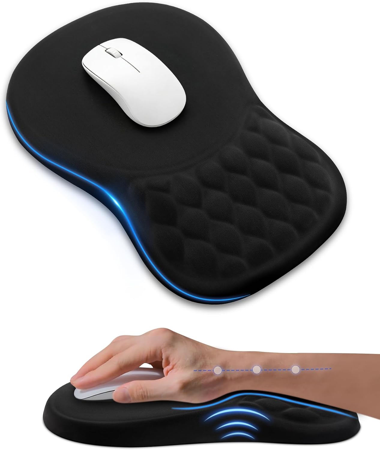 sloped memory foam pad &mdash; ergonomic mouse and pad