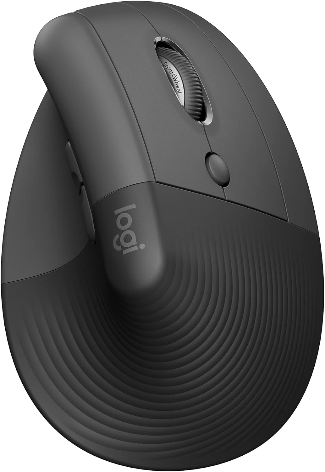 Vertical ergonomic mouse — Logitech Lift in graphite, 57-degree upright shell