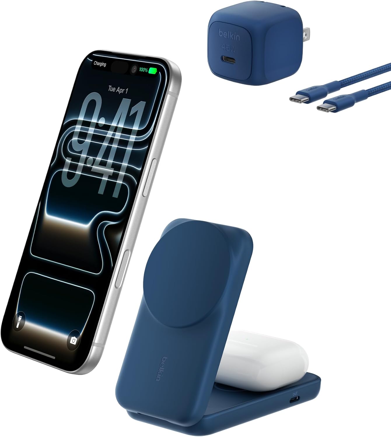 Belkin UltraCharge 2-in-1 Qi2.2 desk charging station