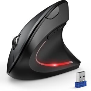 Wireless vertical mouse — TECKNET upright shell with three-device switching