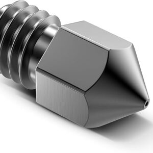 tungsten carbide nozzle with a nickel exterior finish and an M6 thread