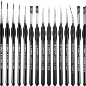 detail paint brushes set — PANDAFLY 15-piece miniature detail brush set