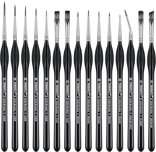 PANDAFLY 15-Piece Detail Paint Brushes Set — miniature paint brushes