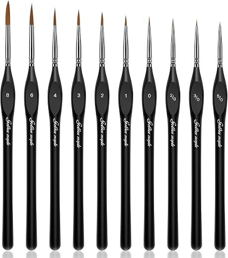Golden Maple 10-Piece Detail Paint Brushes — miniature paint brushes