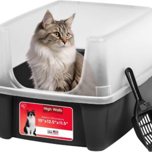 iris high sided litter box — IRIS USA High-Sided Cat Litter Box (Large)