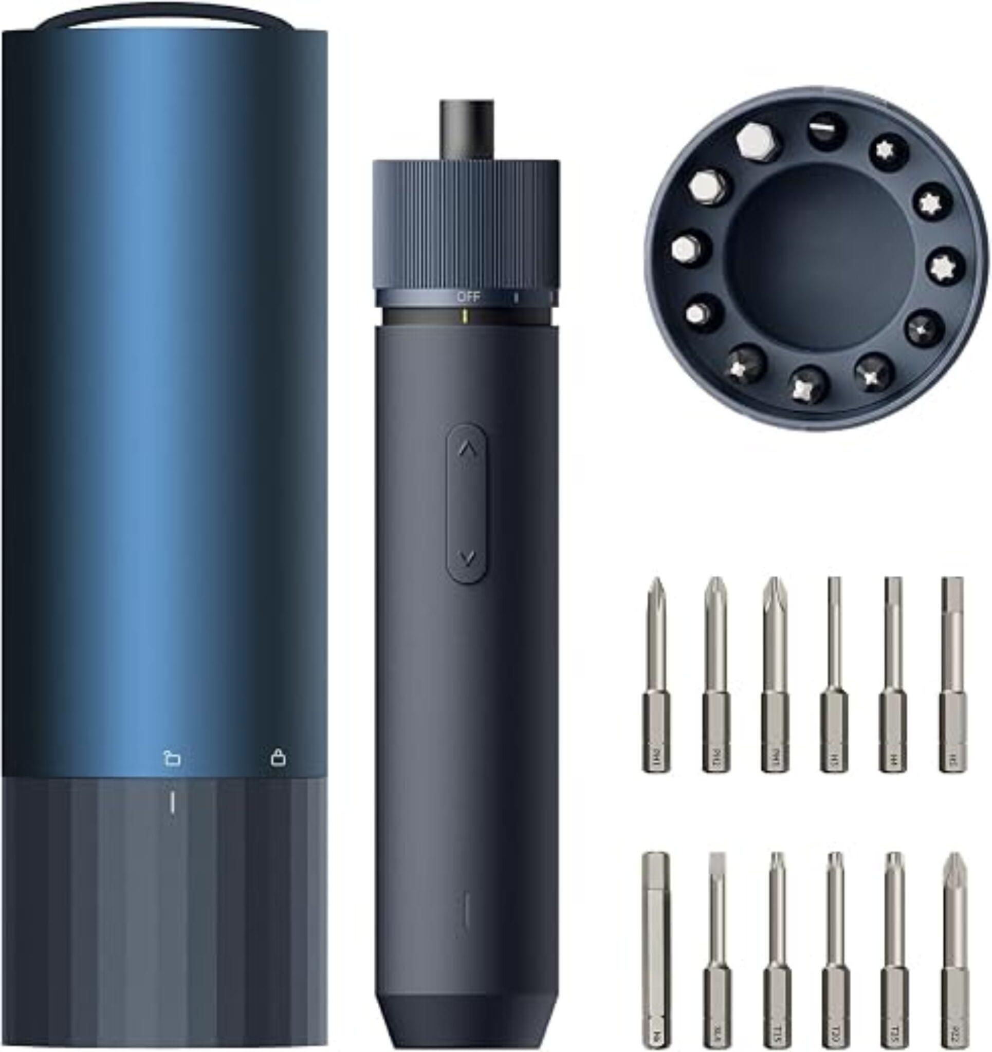 HOTO electric screwdriver 12-in-1 cordless kit with aluminium bit case