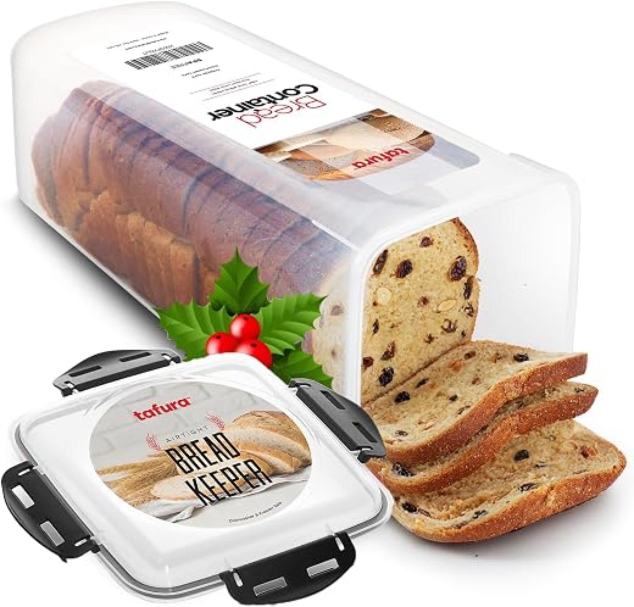 Tafura bread box airtight 5.8 litre storage container with black locking lid