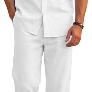 COOFANDY Men’s 2-Piece Outfit Set — Best Casual Shirt and Drawstring Pants for Summer?