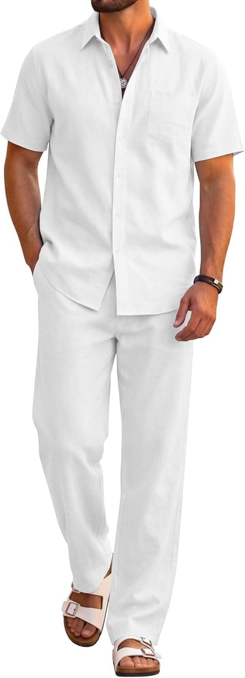 COOFANDY Men's 2-Piece Outfit Set — Best Casual Shirt and Drawstring Pants for Summer?